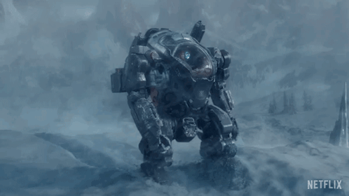 Netflix Advertisement With Robot Walking in Snow