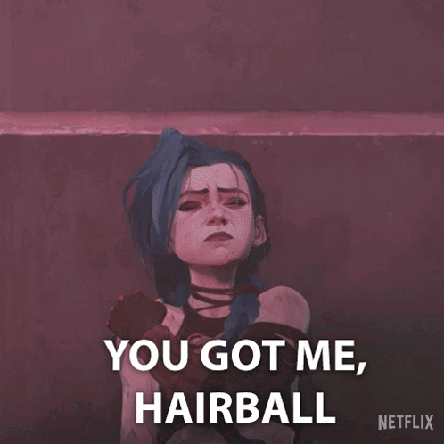 Netflix Cartoon Character Saying You Got Me Hairball