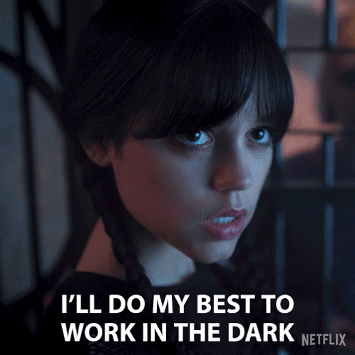 Netflix Girl Saying I'll Do My Best to Work in the Dark