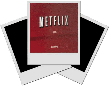 Netflix Loading Screen Surrounded by Polaroids
