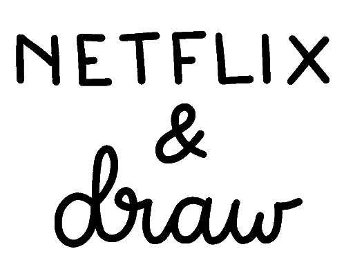 Netflix Logo Drawn in Black and White
