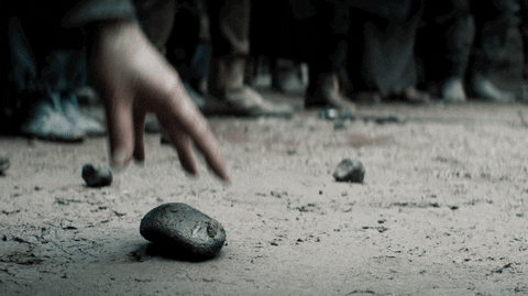 Netflix The Witcher Rock Throws At Geralt Of Rivia GIF