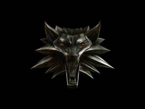 Netflix The Witcher Wolf Head Medallion GIF