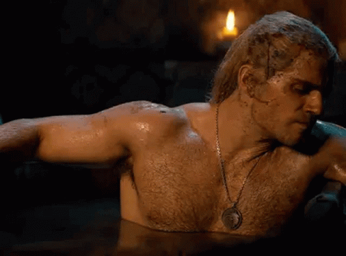 Netflix The Wither Gerald In Tub Drinking GIF