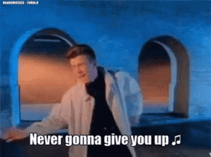 Never Gonna Give You Up Music Video Performance GIF