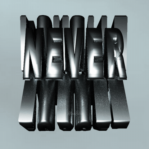 Never in Silver 3D Letters