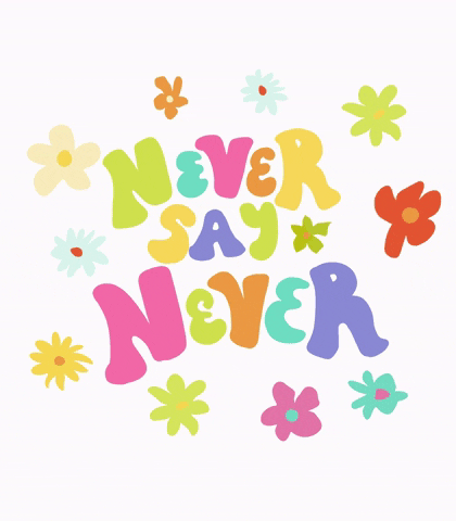 Never Say Never Fun Colorful Graphics Design GIF