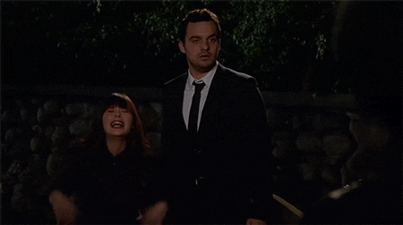 New Girl Couple Freaking Out GIF