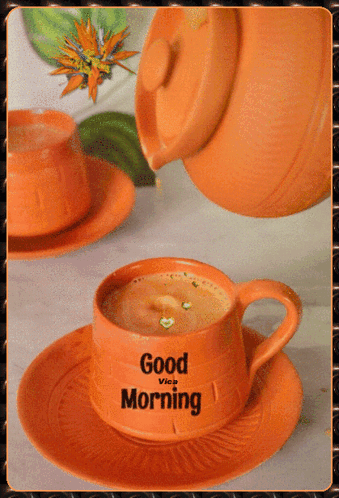 New Good Morning Coffee Brown Cup GIF