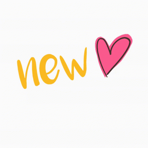 New In Yellow With Pink Heart GIF