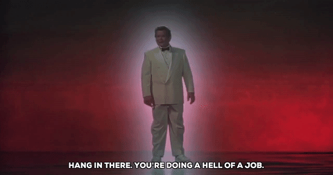 New Job Hang In There Glowing Man GIF