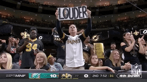 New Orleans Saints Fans Wanna Shout Louder GIF