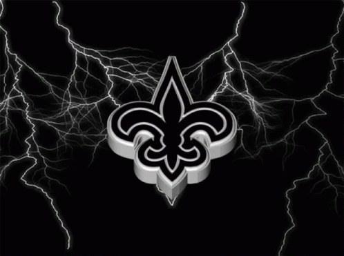 New Orleans Saints Logo On Black Background GIF
