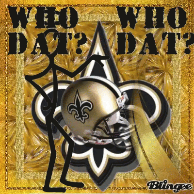 New Orleans Saints Poster With Stick Figure And Helmet GIF