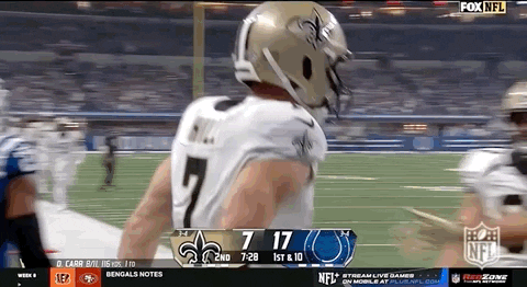 New Orleans Saints Taysom Hill Got Congratulated For Having Scored Touchdown GIF