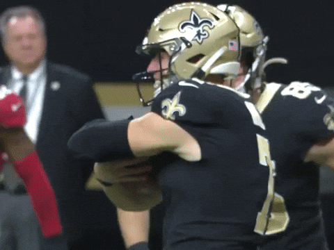 New Orleans Saints Taysom Hill Hugging Football GIF