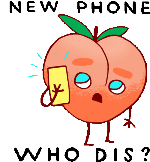 New Phone Who Dis Peach Emoji GIF