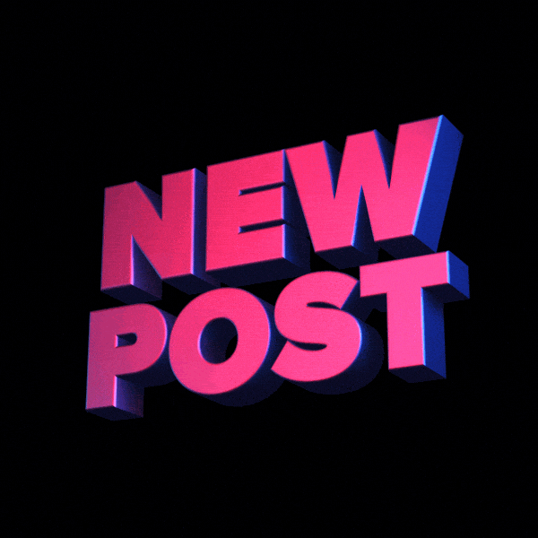 New Post Hanging Text Effect, Black And Pink GIF