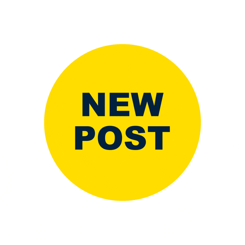 New Post Impact Font Letter In Yellow Circle GIF