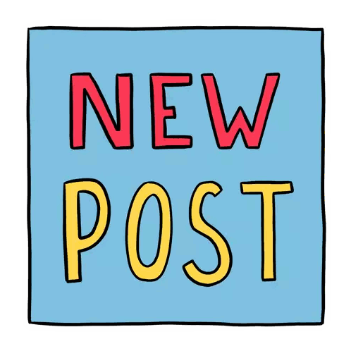 New Post Text in Blue Square