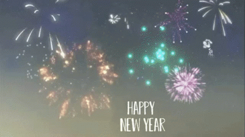 New Year Fireworks In Sky GIF