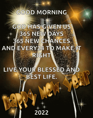 New Year Greeting Card With Champagne GIF