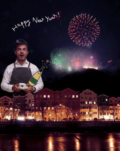 New Year's Eve Man Bringing Wine GIF