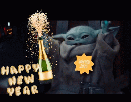 New Year's Eve Partying Yoda GIF