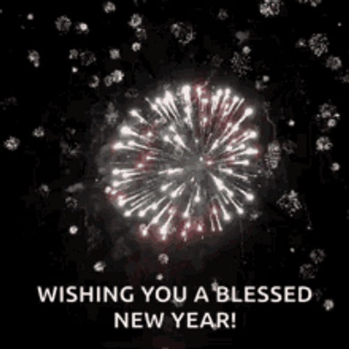 New Year Wishes Fireworks GIF