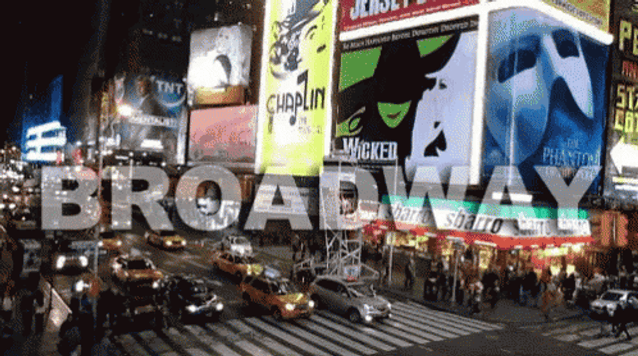 New York Broadway Musical Billboards GIF