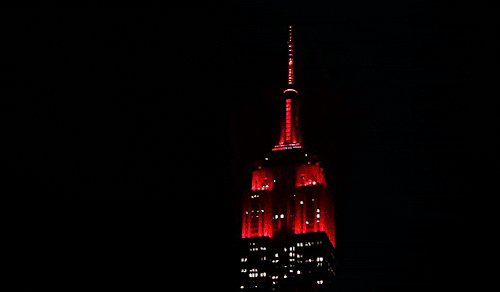 New York City Red Empire State Building GIF