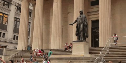 New York George Washington Statue GIF