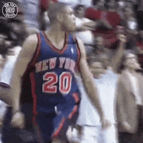 New York Knicks Allan Houston Flipping Out GIF