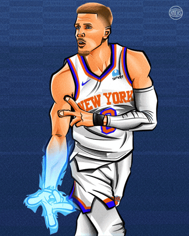 New York Knicks Cartoon Player Blazing Arm GIF