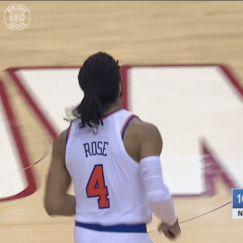 New York Knicks Derrick Rose High Five GIF