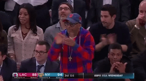 New York Knicks Diehard Fan Spike Lee Clapping GIF
