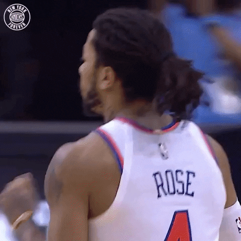 New York Knicks High Five Derrick Rose GIF