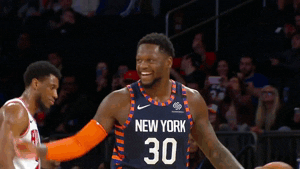 New York Knicks Julius Randle Chuckling GIF