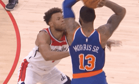 New York Knicks Marcus Morris Sr Hitting Opponent GIF
