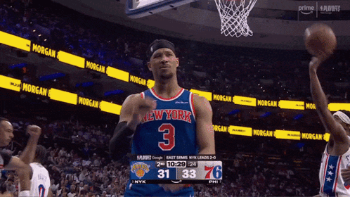New York Knicks Player in Front of Crowd