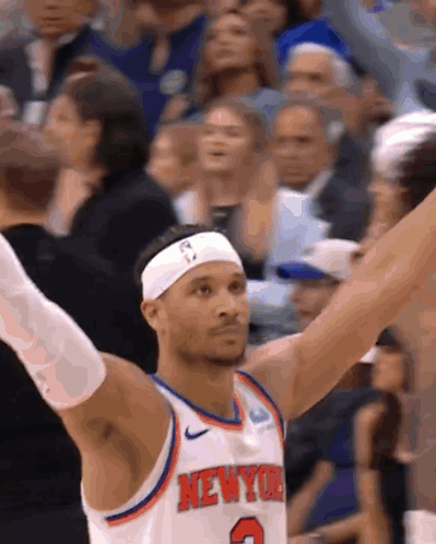 New York Knicks Player Raising Arms