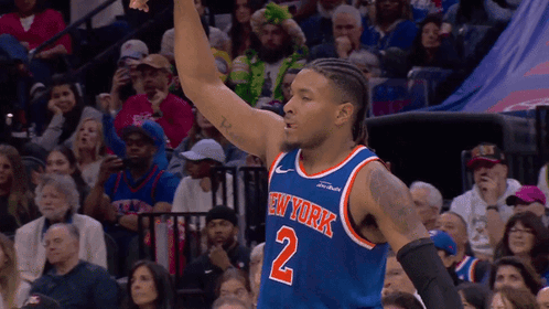 New York Knicks Player Raising Hand