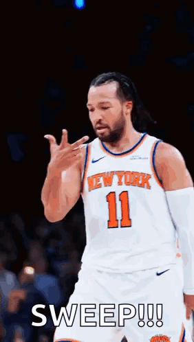 New York Knicks Player Sweeping Hands GIF
