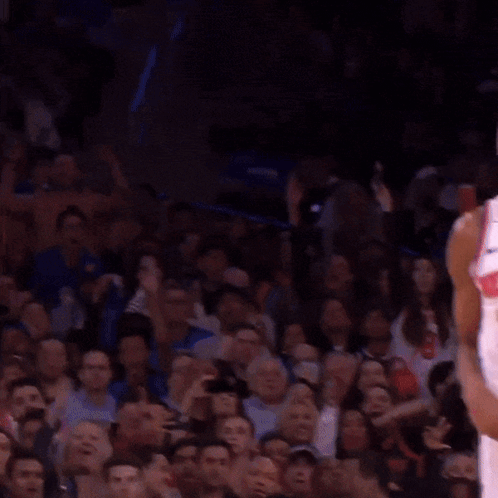 New York Knicks Player with Crowd