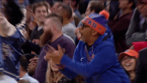 New York Knicks Pleased Fan Applauding GIF
