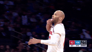 New York Knicks Taj Gibson Taunting Silly Face GIF