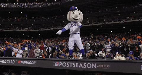 New York Mets Mascot Mr Met Rallying Crowd GIF