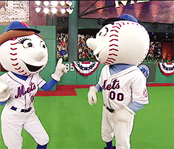 New York Mets Mascots High Five GIF