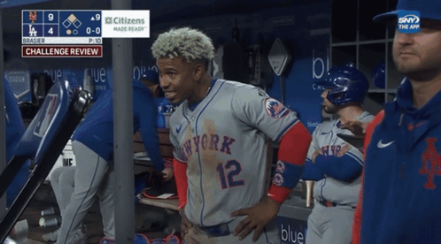 New York Mets Player in Dugout
