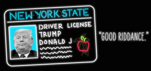 New York State Driver License Saying Good Riddance GIF